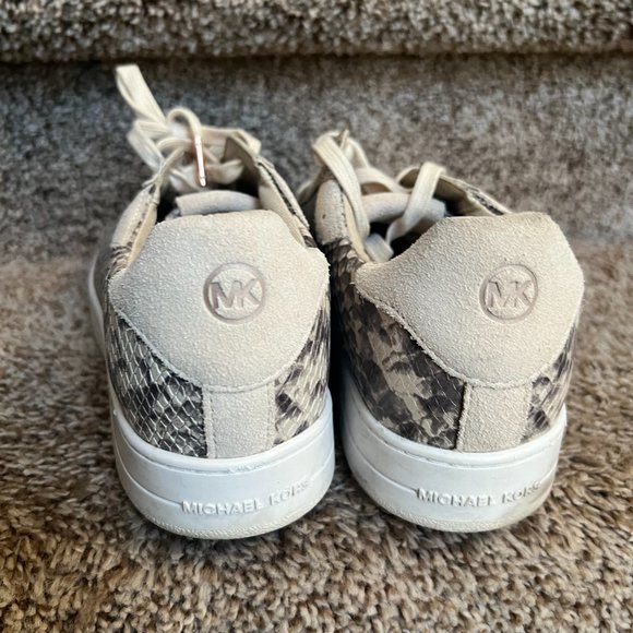 Michael Kors Women's Embellished Snake Embossed Leather Sneaker Shoes - Picture 6 of 15